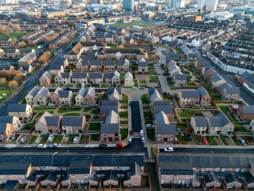 Drone shot of Union Village