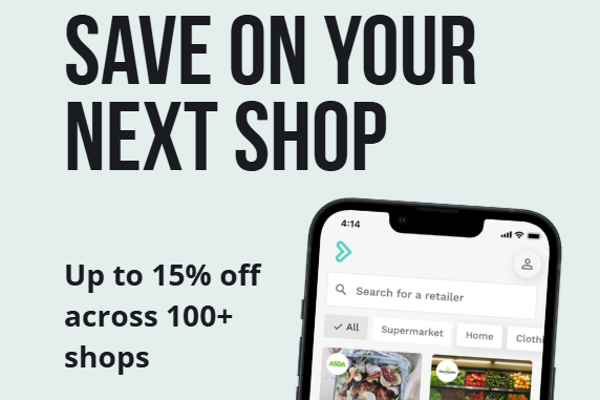 Promotional graphic for the Housing Perks app, which reads ‘Save on your next shop. Up to 20% off across 100+ shops. Free Housing Perks app for Thirteen Group tenants.’
