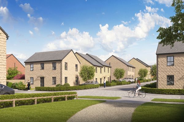 A CGI image of homes in development at Cleckheaton, West Yorkshire