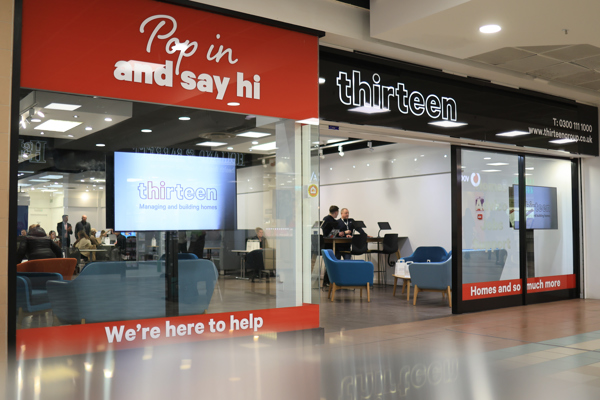 Exterior of Thirteen's Hartlepool touchpoint store