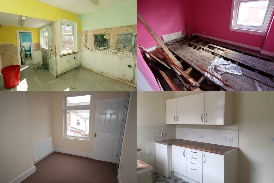 Homes before and after refurbishment