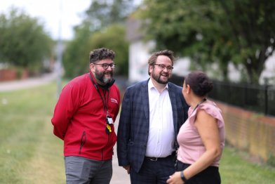 Housing coordinator talking to the police crime commissioner