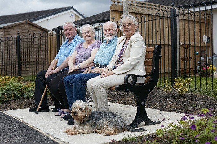 Older people on a bench