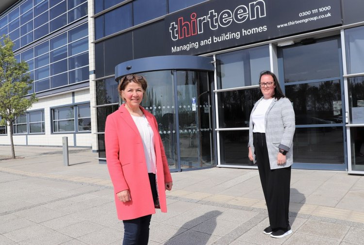 Claire Cantwell And Jenna Santos Wood Outside Thirteen Building