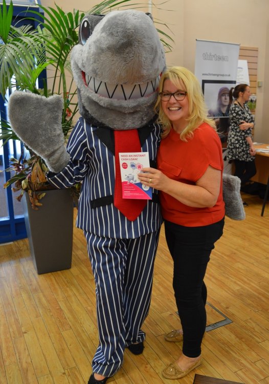 Sharky And Credit Union Lady