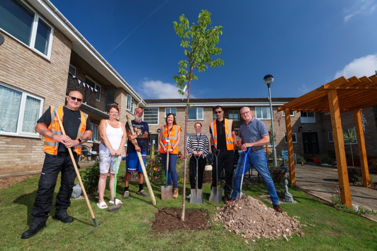 Residents planting trees at High Grange House