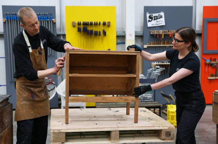 staff in the upcycling workshop