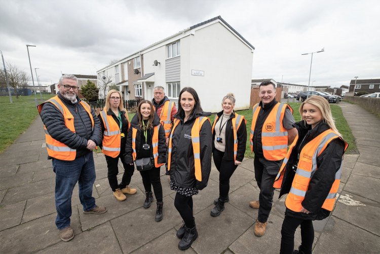 group of colleagues on the investment site in Thornaby